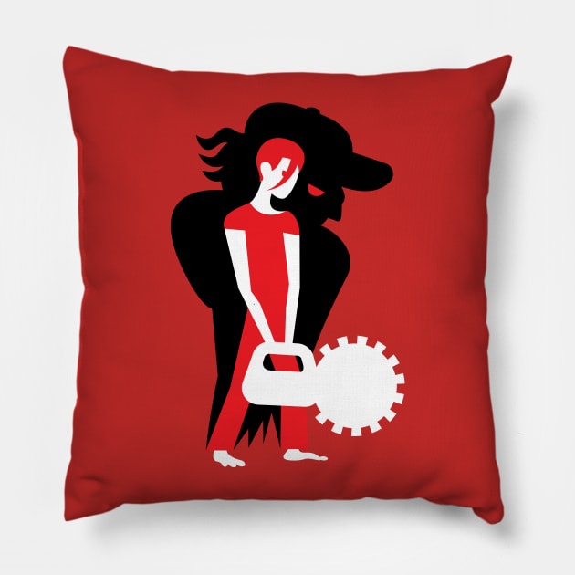 Femmes of Fright - Marie! Pillow by evilgoods