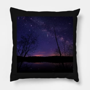 Galaxy Reflection Silhouette Pillow