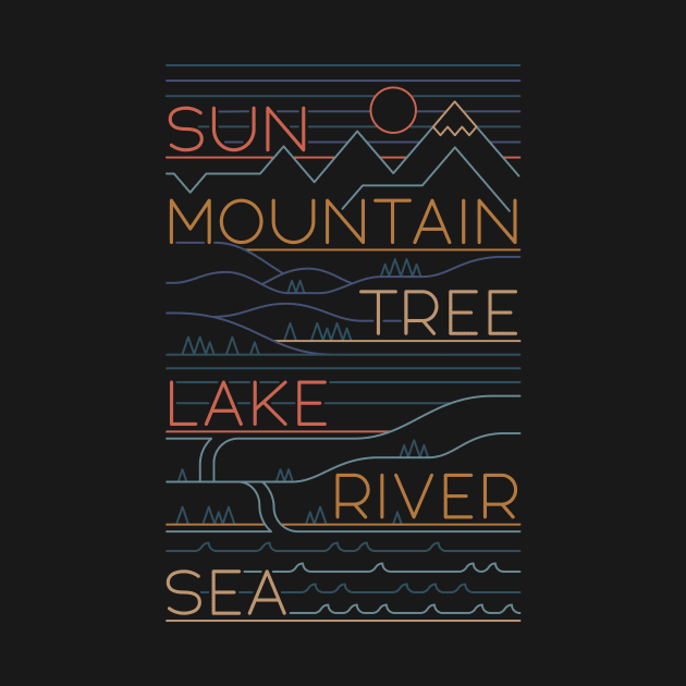 Sun, Mountain, Tree by Thepapercrane