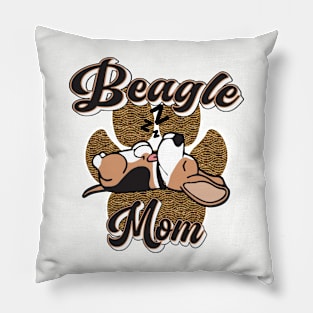 BEAGLE OWNER MOM CUTE BEAGLE SLEEPING ROSE PINK HEART PAW PRINT DESIGN Pillow