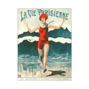 Vintage La Vie Parisienne Illustration - The Wave T-Shirt