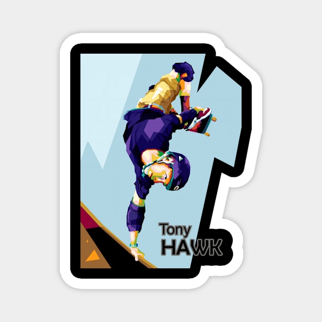 The Skater In Wpap Art Magnet by animaperio pixel retro