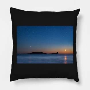 Worms Head with the Moon Setting Pillow