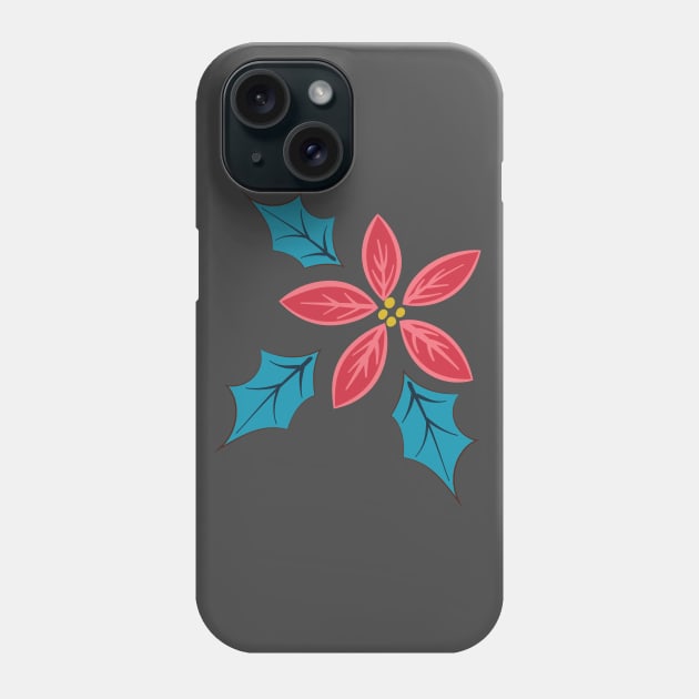 Poinsettia Holly Splash Phone Case by SWON Design