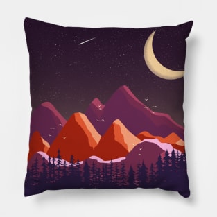 Evening Mountain range Pillow