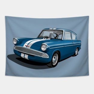 Ford Anglia in blue Tapestry