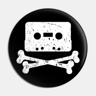 Cassette Tape Cross Bones Pin