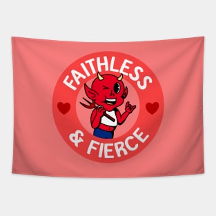 Faithless and Fierce - Cute Queer Atheist Devil Tapestry