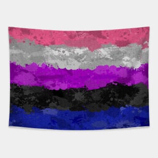 Abstract Paint Splatter Gender Fluid Pride Flag Tapestry