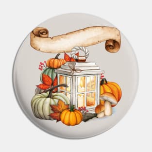 Fall Lantern ,Thanksgiving,Pumpkins,Leaves, Pin