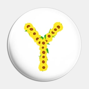 Sunflowers Initial Letter Y (White Background) Pin