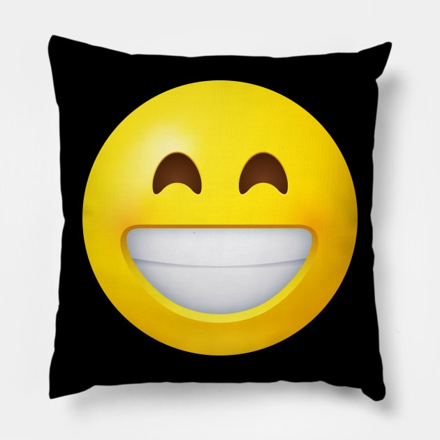 Big smile emoji Pillow by Vilmos Varga