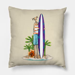 Surfer Dog Pillow