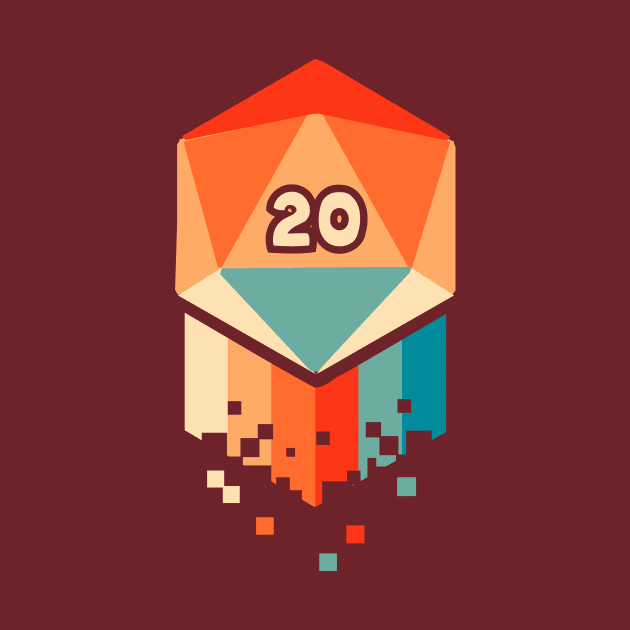 Groovy Retro D20 Flat by artlahdesigns