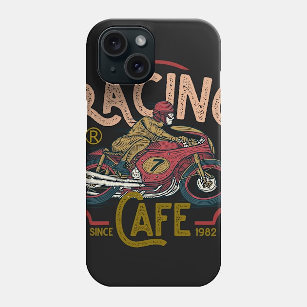 Racing cafe vintage motorcycle badge Phone Case by SpaceWiz95