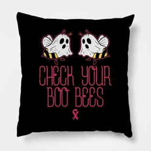 Check Your Boo Bees Breast Cancer Awareness Halloween Pillow