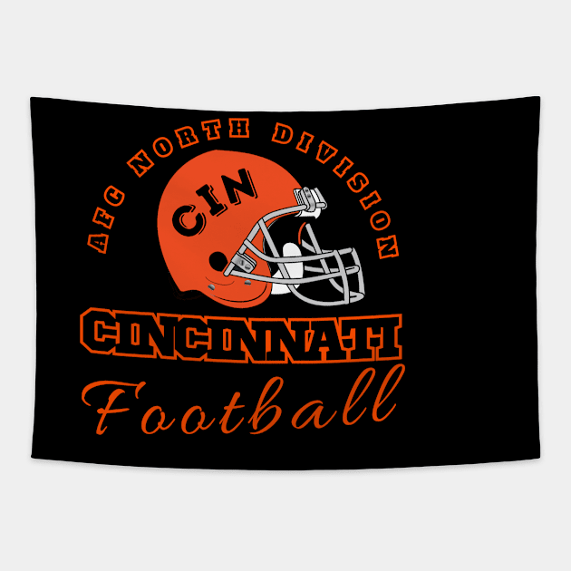 Cincinnati Football Vintage Style Tapestry by Borcelle Vintage Apparel 