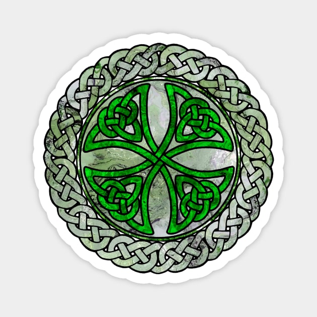 Green Celtic Shield Knot Magnet by Leroy Binks