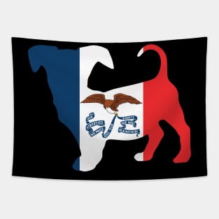 Chiweenie Dog Lover Iowa Flag Tapestry