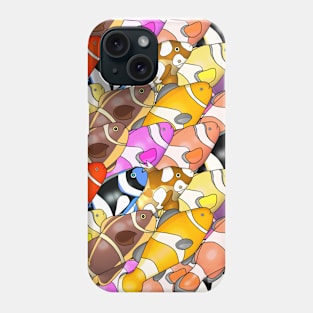 Group of colorful Clownfish cartoon pattern background Phone Case