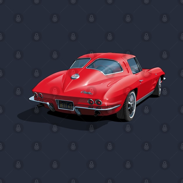 1963 corvette in red by candcretro