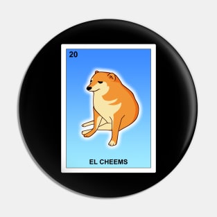 El Cheems Mexican Lottery Dog Funny Shiba Inu Meme Bingo Card Pin