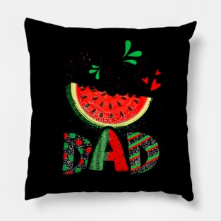 One In A Melon Dad Watermelon Lover Family Matching Summer Pillow