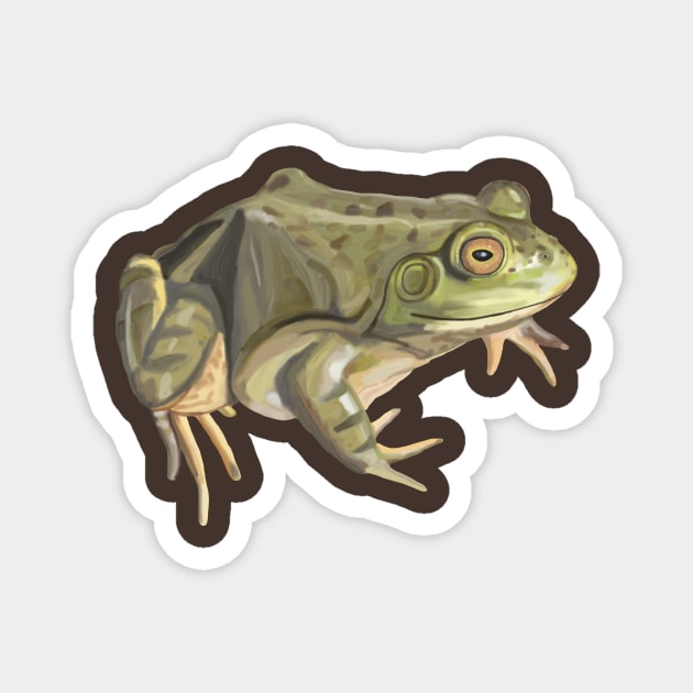 American Bullfrog Watercolor Magnet by Art by Deborah Camp