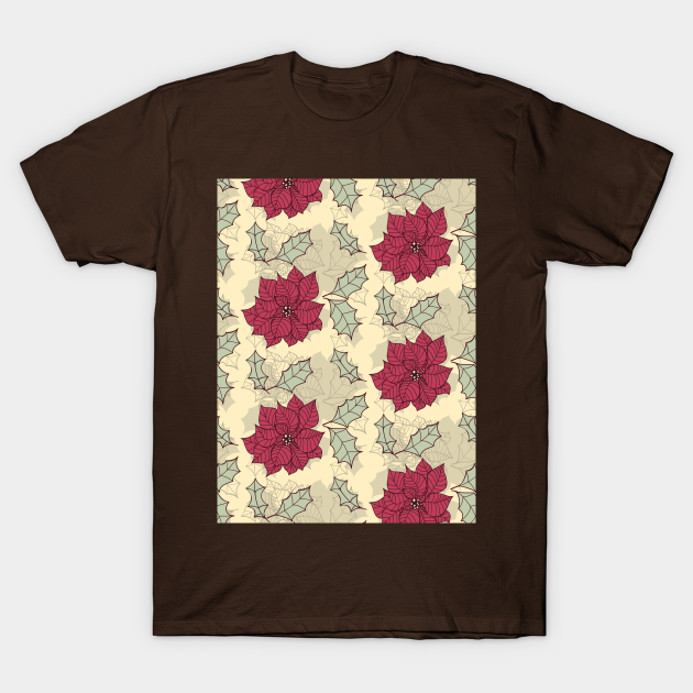 Discover Poinsettia Christmas pattern design - Design - T-Shirt