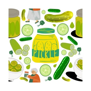 Pickle Lovers Pattern T-Shirt