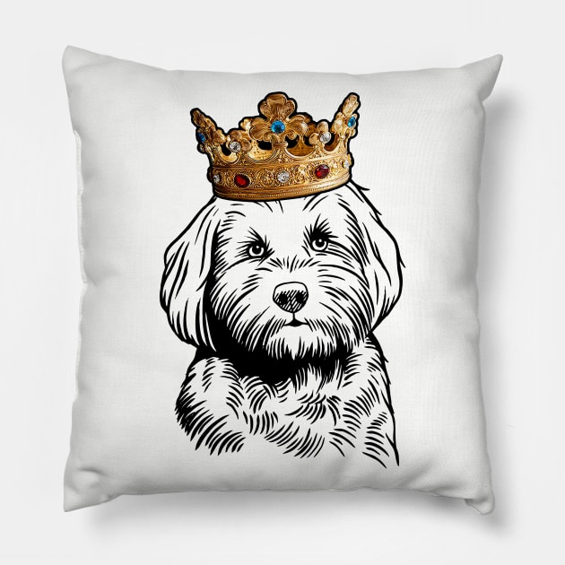 Cavapoo Dog King Queen Wearing Crown Pillow by millersye