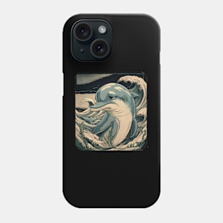 Dismal Dolphin Japanese Art Print Phone Case