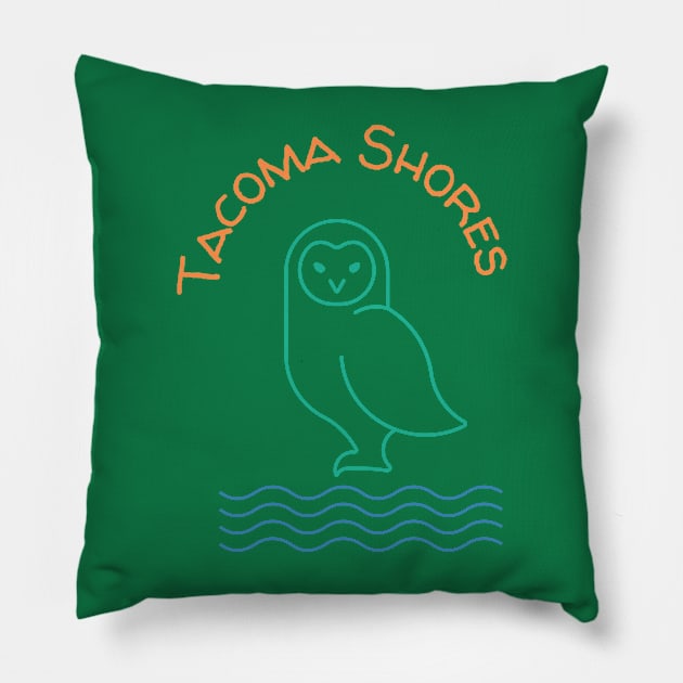 Tacoma shores Pillow by Benjamin Customs