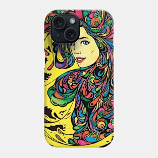 Doodle Girl Rainbow Phone Case