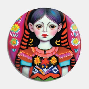 Beautiful girl with flowers Pin