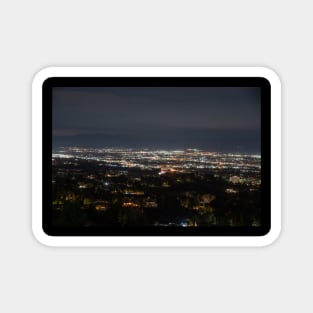 Aerial view of the San Fernando Valley at night Magnet