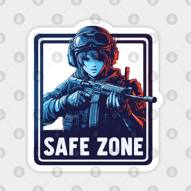 Safe zone special forces club firearm Magnet by TomFrontierArt