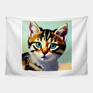 Cat portrait painting Tapestry