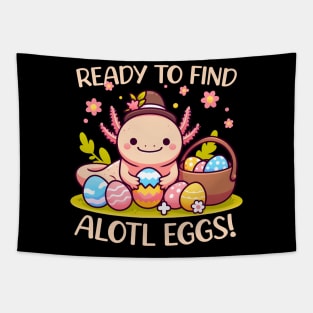 Ready To Find Alotl Eggs Cute Axolotl Easter Tapestry