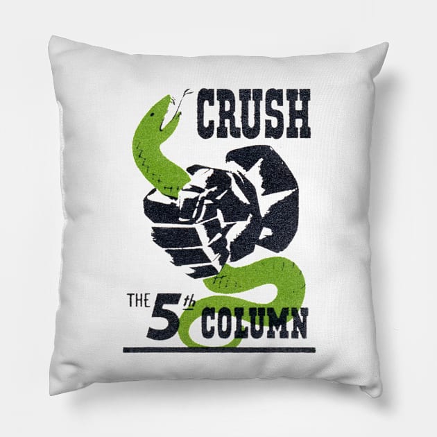 WWII Crush the Fifth Column Pillow by historicimage