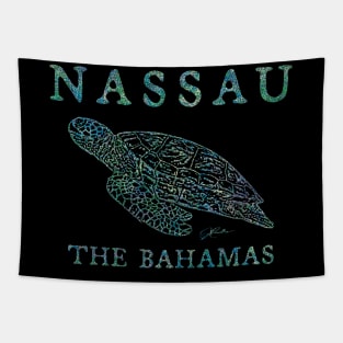 Nassau, The Bahamas, Gliding Sea Turtle (Distressed) Tapestry