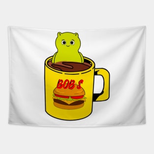 Burger Bob’s Coffee Mug With Kuchi Kopi Illustration Tapestry