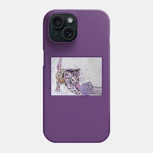 Cat Watercolour Painting Purple Phone Case