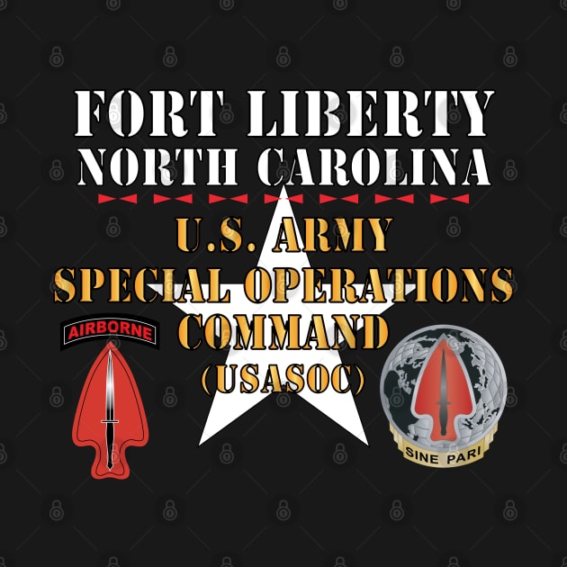 Fort Liberty North Carolina - US Army Special Operations Command (USASOC) - SSI - DUI w Star X 300 by twix123844