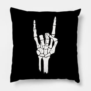 Skelteton Hand Rock Horns Devil Horns Metal Music Fan Pillow