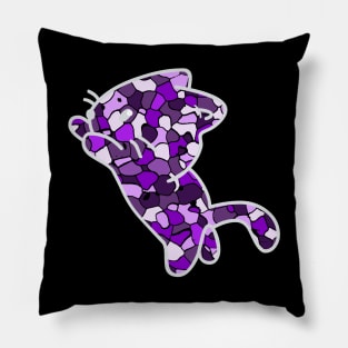 Cat Jewel Art - Stay Pawsitive (purple) Pillow