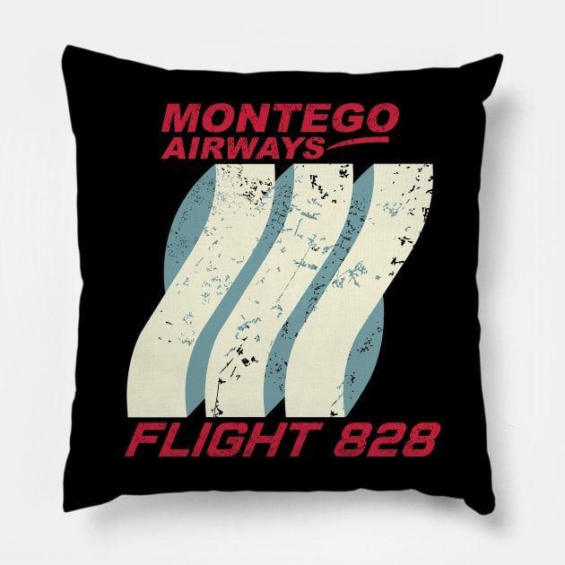 MONTEGO AIRWAYS FLIGHT 828 Pillow by KARMADESIGNER T-SHIRT SHOP