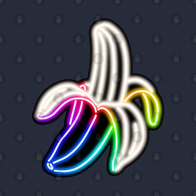 Rainbow Neon Banana Bar Sign by gkillerb