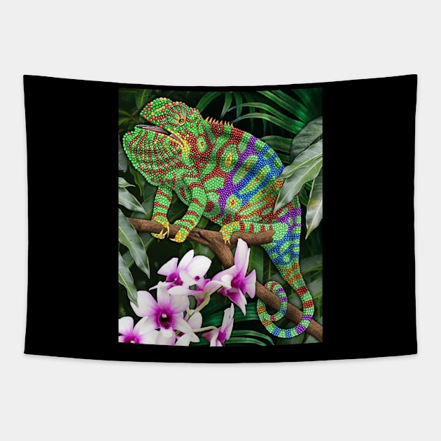 Chameleon Tapestry by Tim Jeffs Art