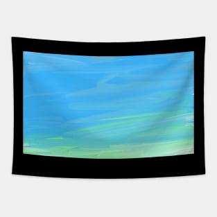 Blue Ocean Waves Abstract Art Pattern MInimalism Tapestry